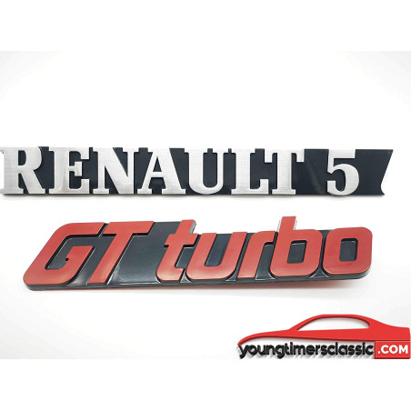 Logotipos del baúl del Renault 5 GT Turbo