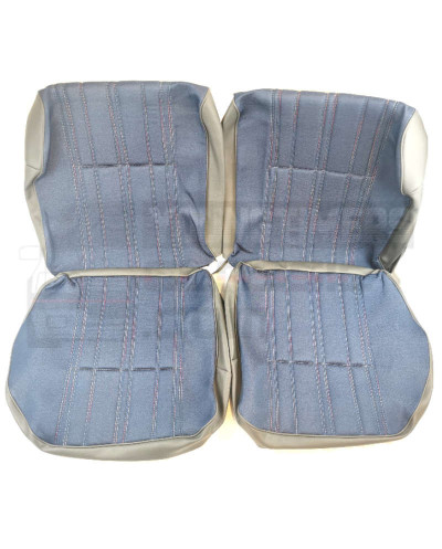 housse de sièges 205 CJ simili cuir et tissu Jeans avec fil multicolore sellerie complète