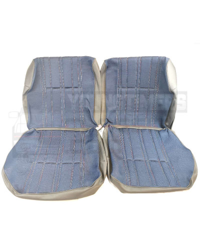 Jeans fabric multicolored blue Peugeot 205 CJ convertible complete seat and bench cover