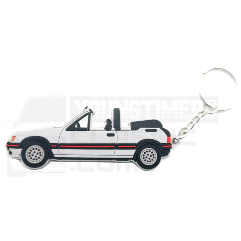 Peugeot 205 CTI convertible keychain gray color in soft keychain material