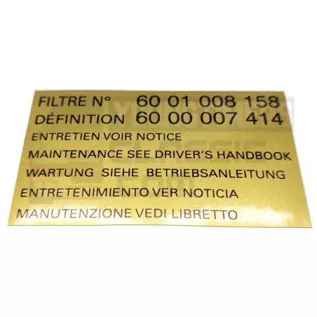 Stickers boite à air Super 5 Gt Turbo