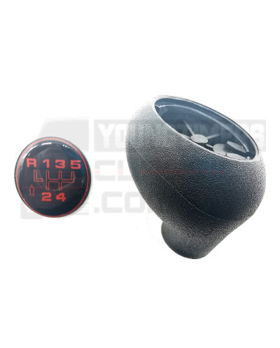 Pommeau vitesse BE1 Peugeot 205 GTI avec pastille et soufflet cuir noir