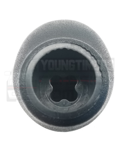 Peugeot 205 GTI BE1 gear knob with black leather patch and gaiter