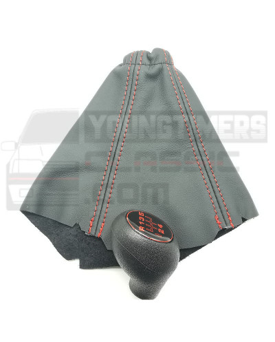 205 GTI BE1 gear lever knob with gray leather gaiter