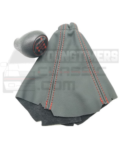 Gear knob 205 GTI BE1 with gray leather gaiter