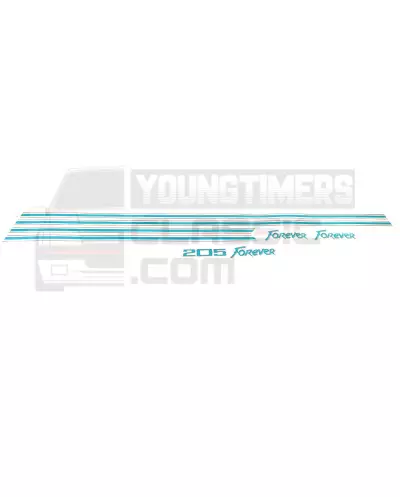 Adesivi Peugeot 205 FOREVER kit completo blu grigio