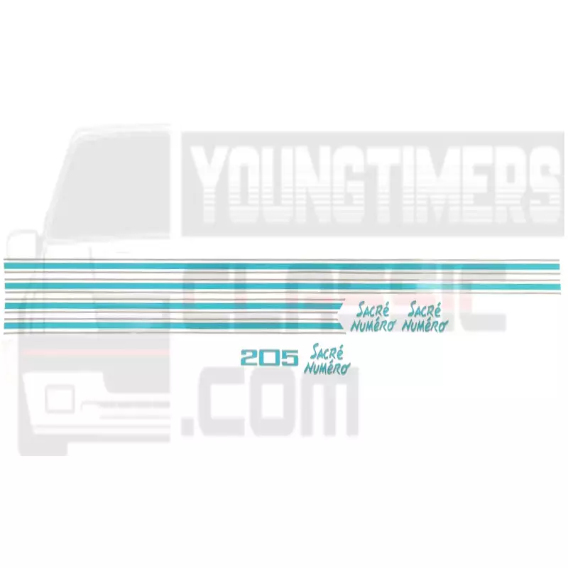 Stickers 205 sacred number body sticker Peugeot 205