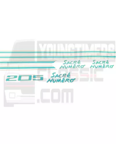 Adesivos Número sagrado para Peugeot 205