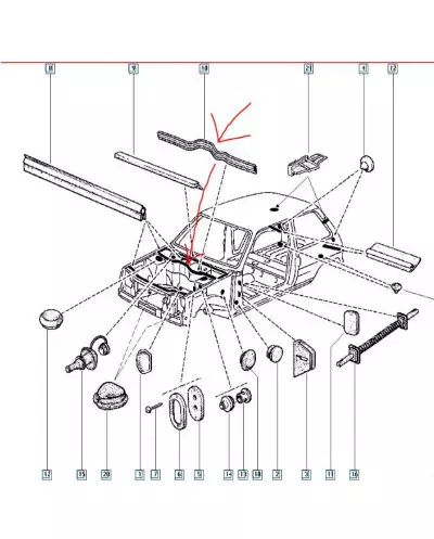 Renault Super 5 GTT 7700682856 under hood apron seal