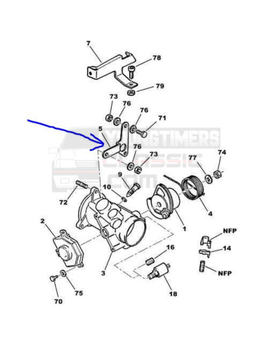 Diagramas param caixa de borboleta da perna Peugeot 205 GTI CTI