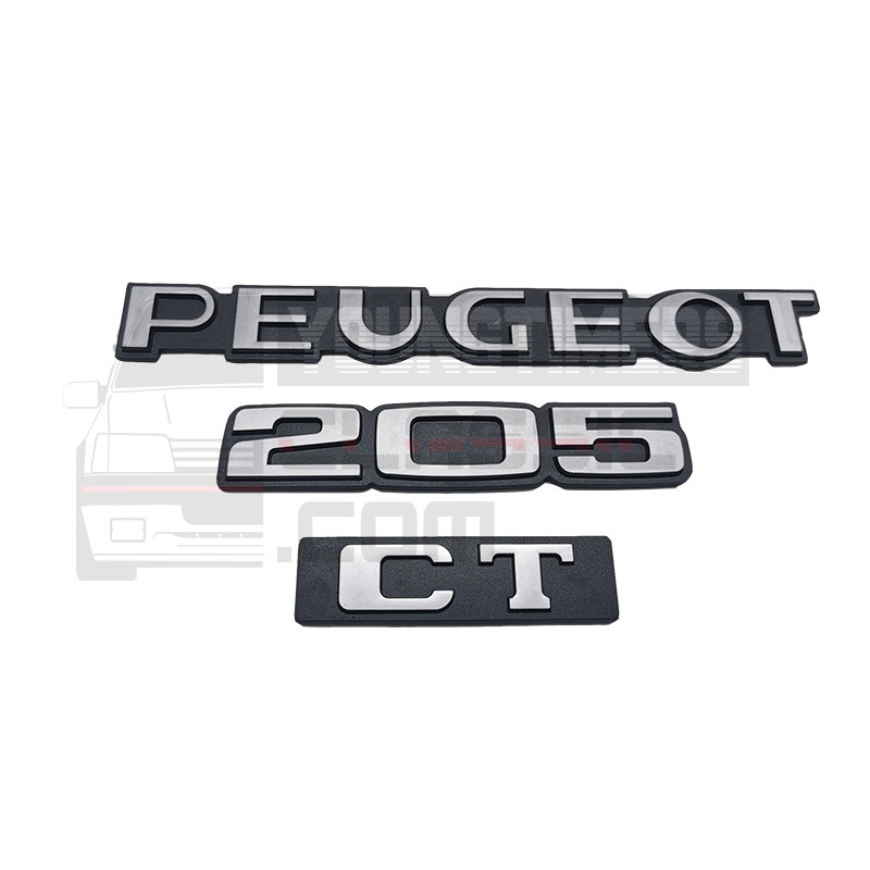 Logo del bagagliaio Peugeot 205 CT monogramma