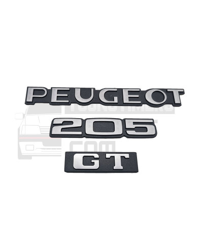 Logo de coffre Peugeot 205 GT monogramme râpe de coffre