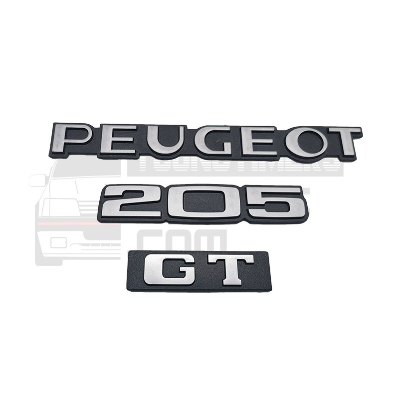 Logo de coffre Peugeot 205 GT monogramme râpe de coffre