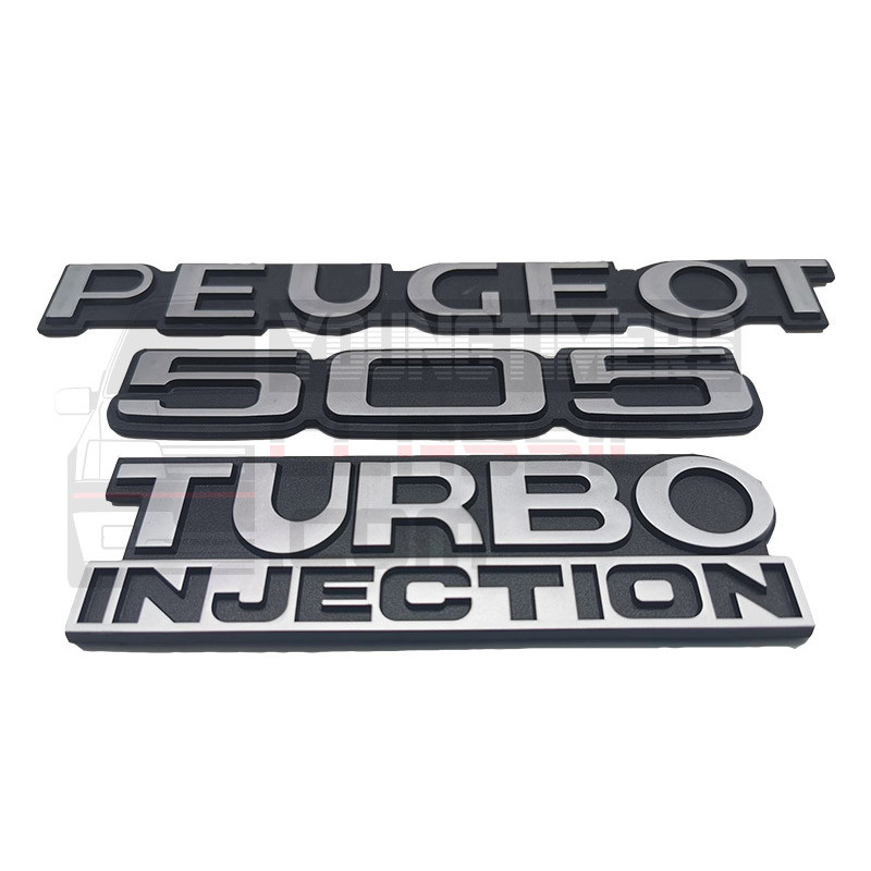 Logotipos do porta-malas Peugeot 505 Injection monograma