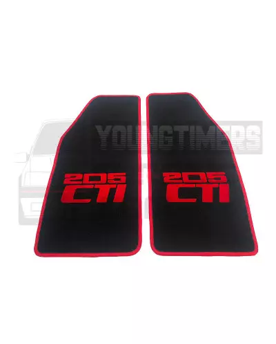 Fußmatte Peugeot 205 CTI rot und schwarz