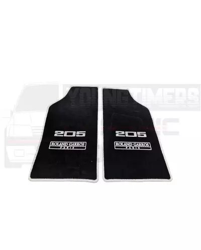 Tapijt Peugeot 205 Rolland Garros logo wit stiksel wit
