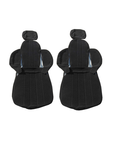 Garnitures de sièges avant et arrière en tissu côtelé noir Renault 5 Alpine Turbo banquette