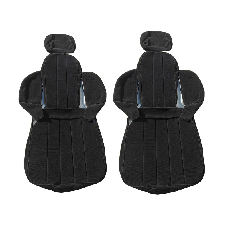 Garnitures de sièges avant et arrière en tissu côtelé noir Renault 5 Alpine Turbo banquette