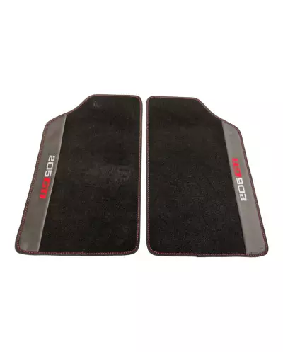Tapetes de veludo preto elegantes para o seu Peugeot 205 GTi - Conforto e estilo combinados.