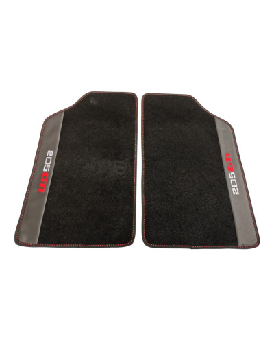 Tapis de sol élégants en velours noir pour votre Peugeot 205 GTi - Confort et style réunis.