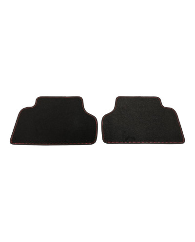 Tapis de sol en velours noir avec inscription Peugeot 205 brodée sur simili cuir - Un détail raffiné pour votre véhicule.