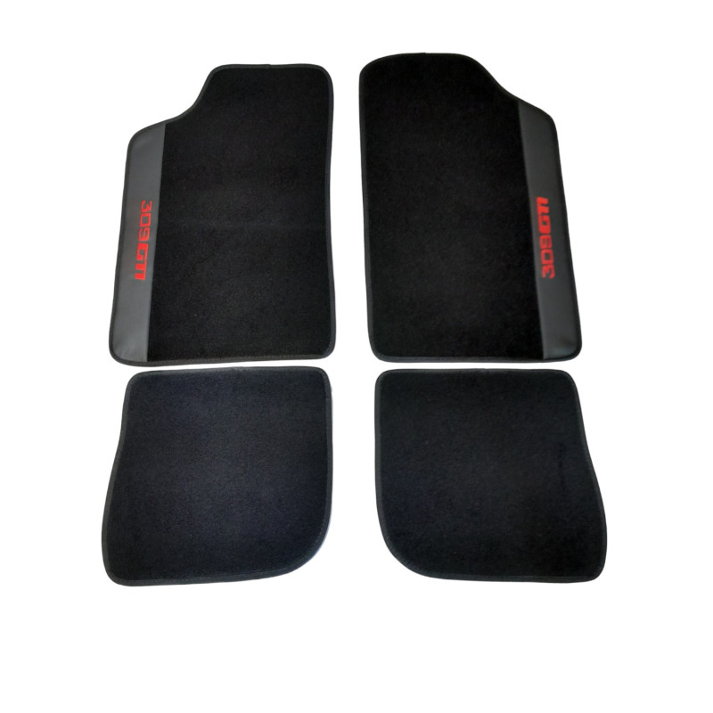 Floor mats Peugeot 309 GTI black with imitation leather