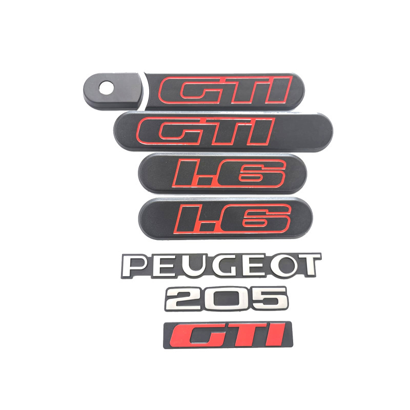 Transform your Peugeot 205 GTI with this hollow custode kit with a distinctive logo.