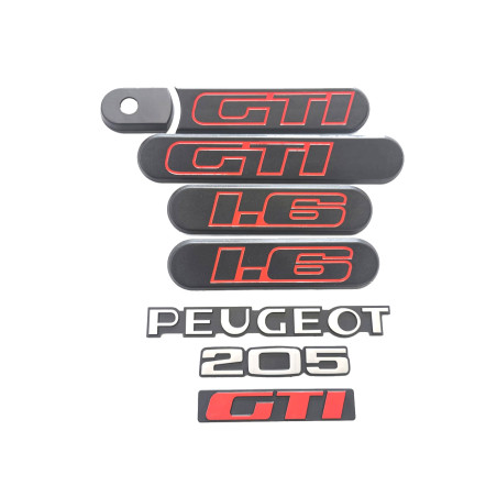 Peugeot 205 GTI 1.6 Grau Unterflur-Custos-Kit mit Logo