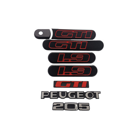 Kit Custode scavato Peugeot 205 GTI 1.9 Nero con Logo