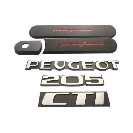 Kit de Custode Noire creusé Pininfarina pour Peugeot 205 CTI avec logos