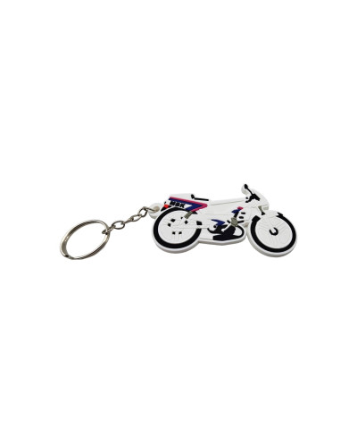 MBK 51 Magnum racing keychain in clean white.