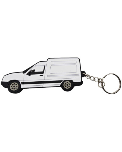 Renault Express White PVC key ring