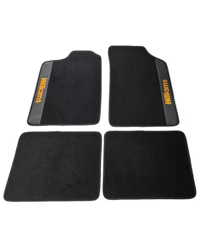 Tapis de sol noir Renault Clio Williams broderie couleur or orangé