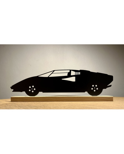 Metalen silhouet van de Lamborghini Countach