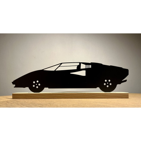 Metalen silhouet van de Lamborghini Countach