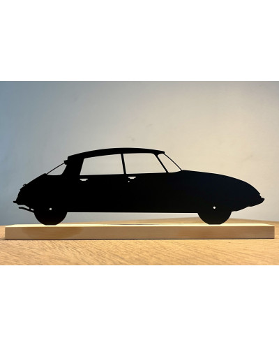 Silueta metálica de la placa de decoración Citroën DS Fabricación artesanal francesa.