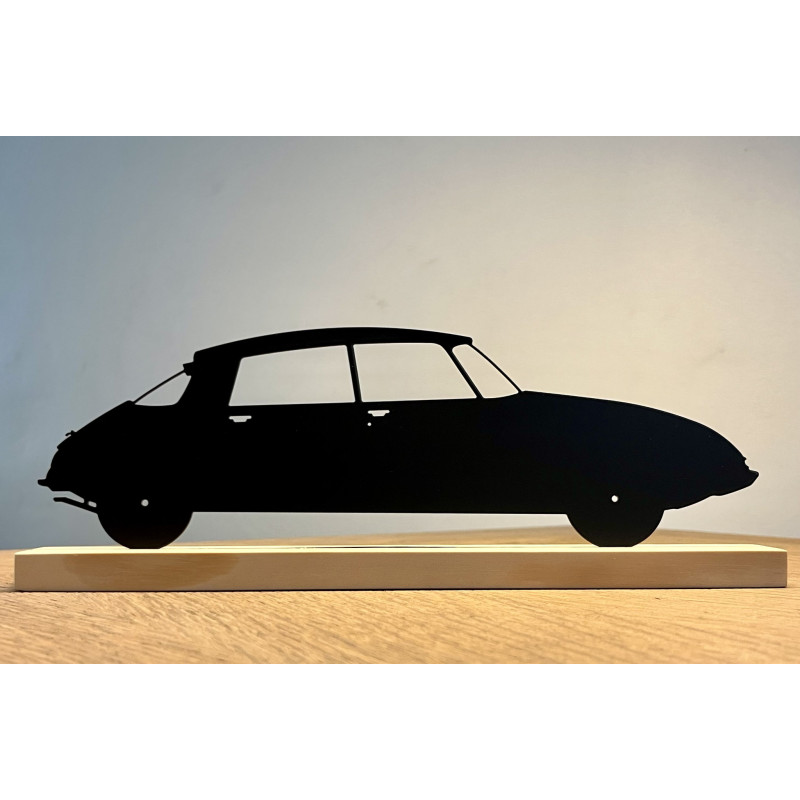 Metal silhouette of the Citroën DS decoration plate Handcrafted French manufacture.