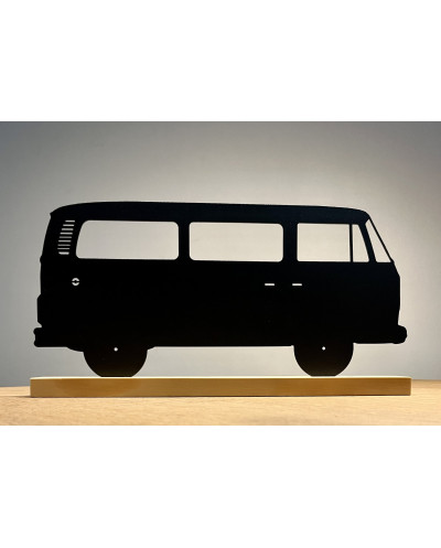 Volkswagen Combi Metal Silhouette con supporto in legno