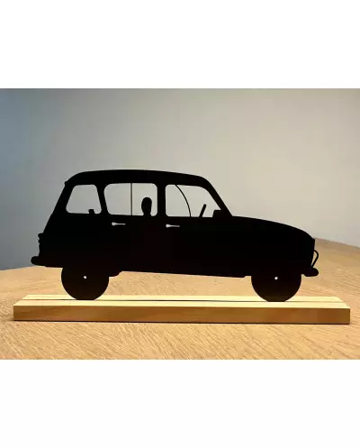 Silhouette in metallo della Renault 4L
