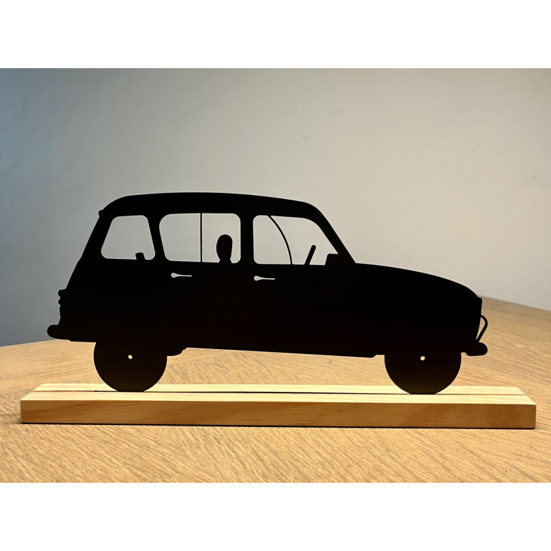 Metallsilhouette des Renault 4L