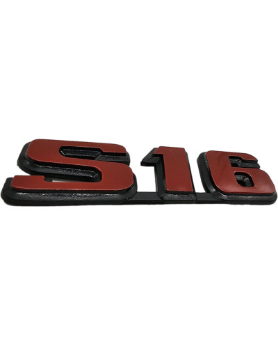 Embléme de coffre S16 rouge en plastique pour Peugeot 306 S16 - 106 S16