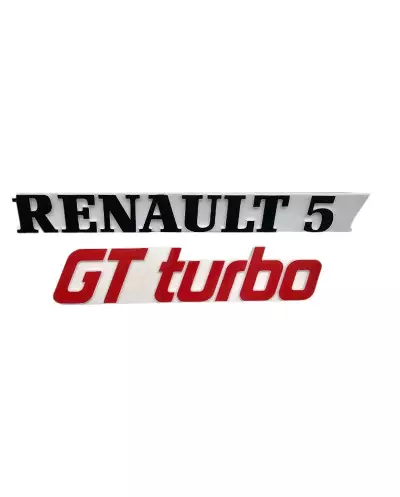 Logos Renault 5 + GT Turbo blanc