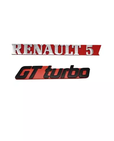 Satz mit 2 Renault 5 GT TURBO-Logos