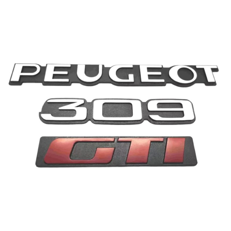 Logos Peugeot 309 GTI coffre carrosserie monogramme