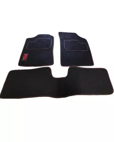 Tapetes de Veludo Super 5 GT Turbo Preto Vermelho