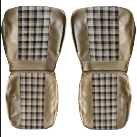 ensemble 2 garnitures de sièges avant tissu écossais beige renault 4l AM avant 1980