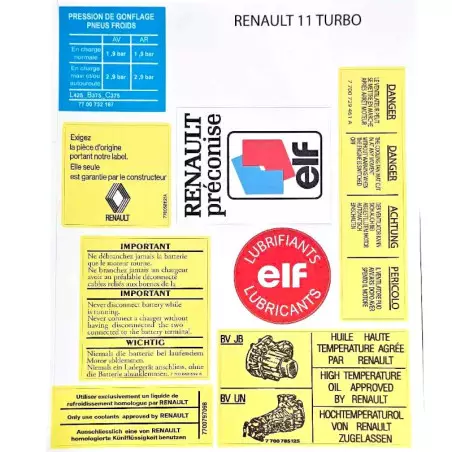 R11 Turbo Motorraumaufkleber