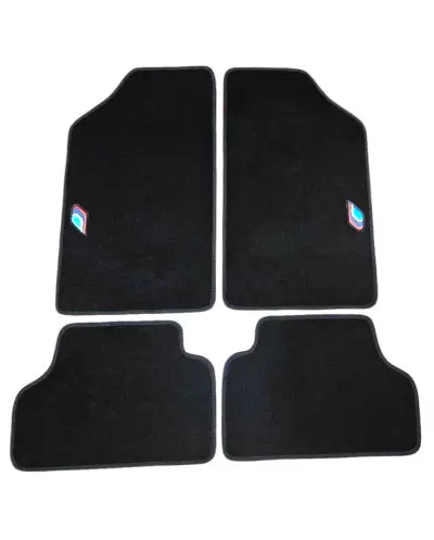 Peugeot 205 rallye tappetino in velluto nero con logo PTS