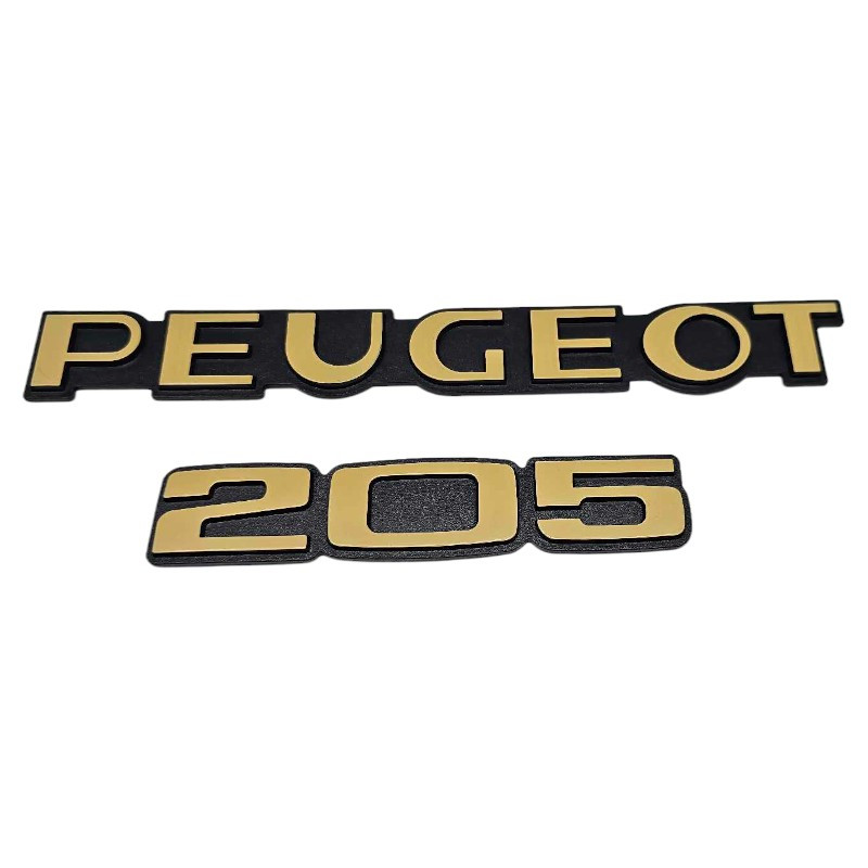 Logo Peugeot 205 Noir et Marron Clair pour 205 Indiana