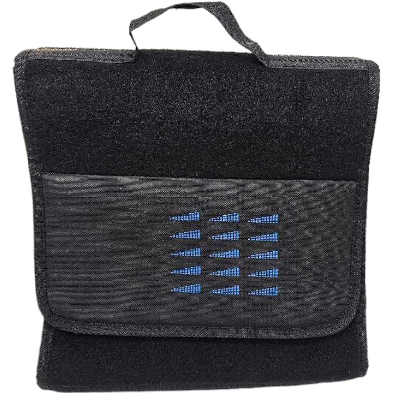 Black trunk bag, fabric, Blue pennant, Renault Super 5 GT Turbo, storage, tools, upholstery, interior passenger compartment